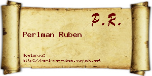 Perlman Ruben névjegykártya